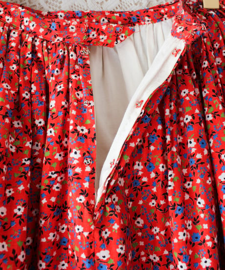 【tiny yearn】1970's Vintage Floral Layered Flare Skirt