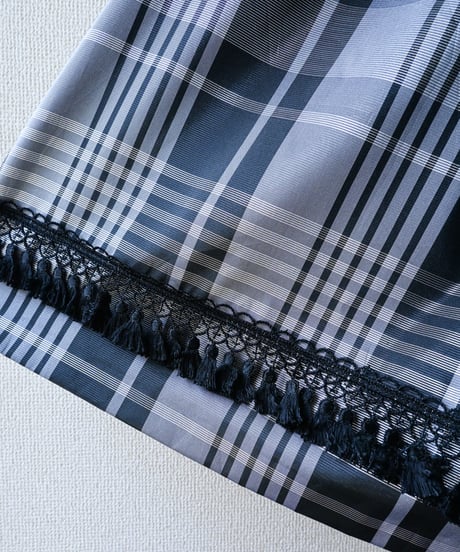 【Seek an nur】Euro Check Metallic Flare Skirt