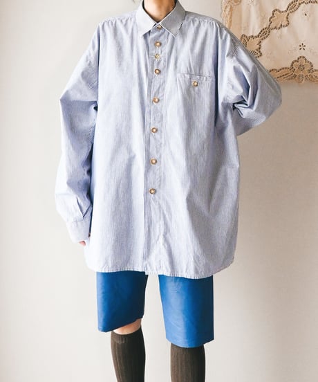 【Seek an nur】Tyrolean Stripe Over Shirt