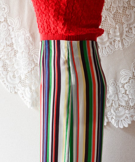 【tiny yearn】Mulch Stripe Sheer Wide Pants
