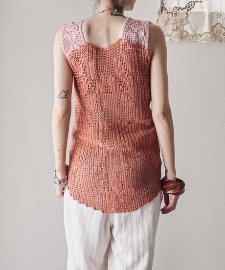 【Seek an nur】Vintage cotton crochet tops