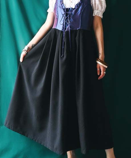 【Seek an nur】Tyrolean Metallic Black Dirndl Dress