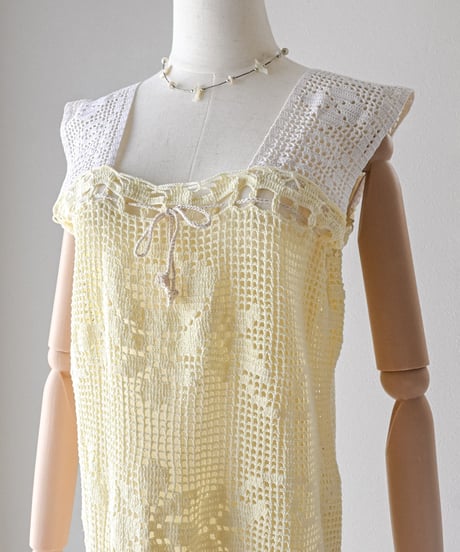 【Seek an nur】Vintage cotton crochet dress