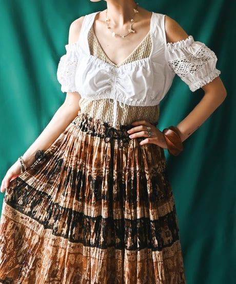 【Seek an nur】Euro Cropped Lace Dirndl Blouse
