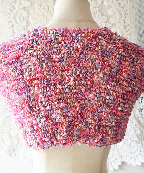 【tiny yearn】Fancy yarn Knit Bolero