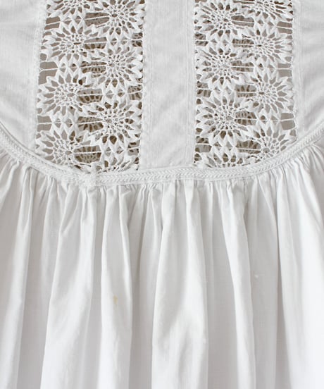 【Seek an nur】French Antique Hand Lace Flare Night Dress
