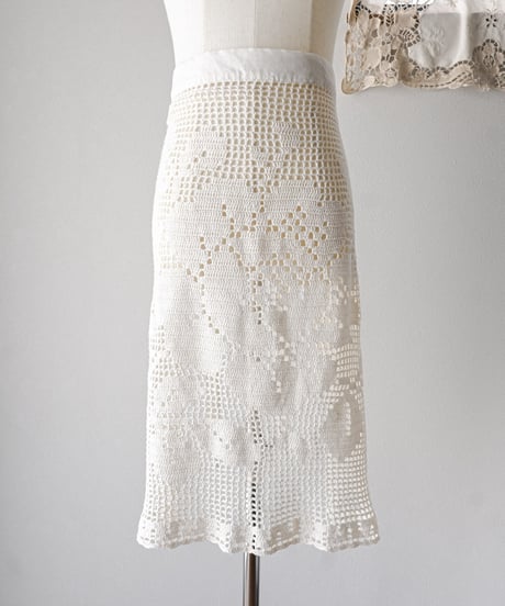 【Seek an nur】Vintage cotton crochet apron