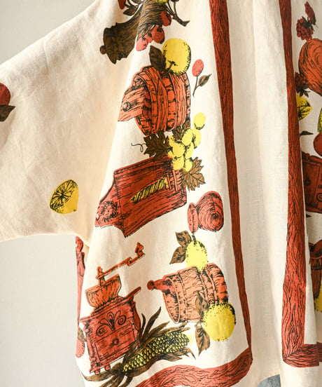 【curoam】Vintage fabric linen over jacket
