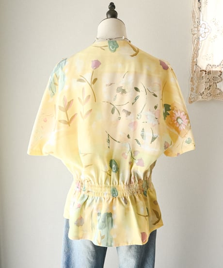 【Seek an nur】French floral art jacket blouse