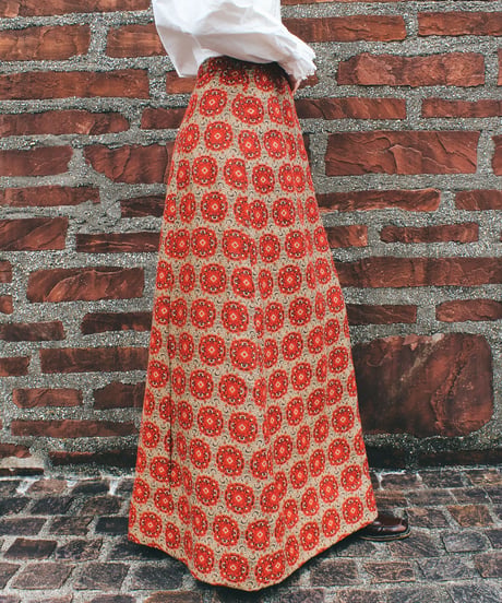 【Seek an nur】1970's Vintage German Jacquard Maxi Skirt
