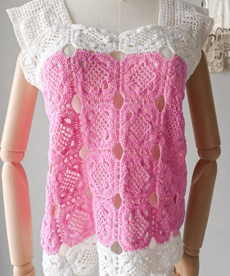 【Seek an nur】Vintage cotton crochet cami