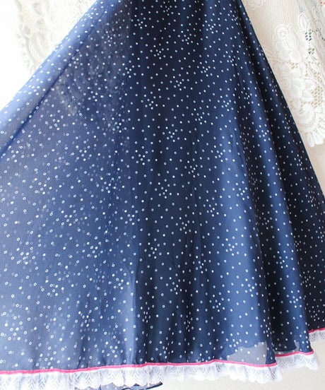 【Seek an nur】Euro Dot Lace Sheer Maxi Dress