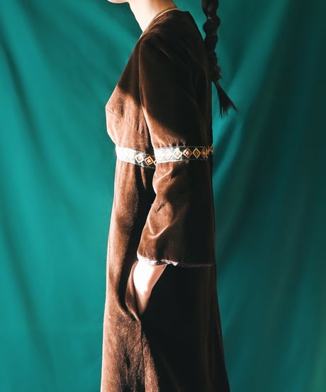 【Seek an nur】1970's Euro Velour Maxi Dress