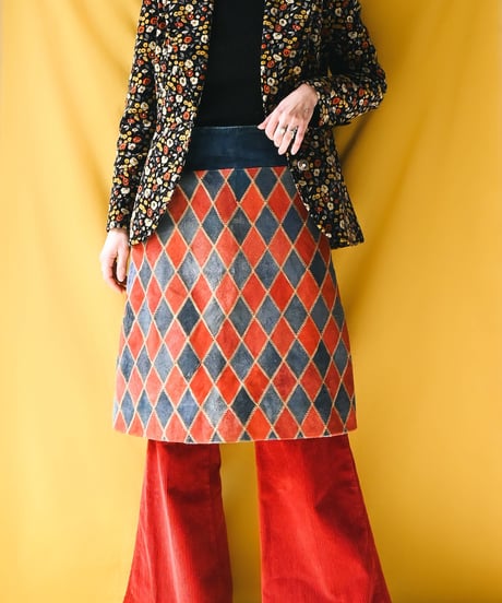 【tiny yearn】1970's Vintage Patchwork Suede Skirt