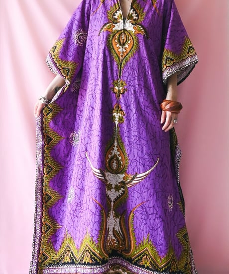 【tiny yearn】African Batik Boubou Maxi Dress