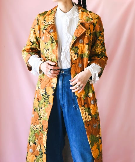 【tiny yearn】1970's French Quilted Night Gown