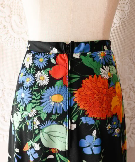 【tiny yearn】1970's Euro Floral Maxi Skirt
