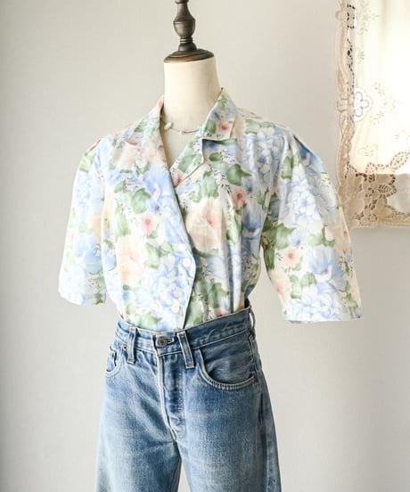 【Seek an nur】Euro floral art jacket blouse
