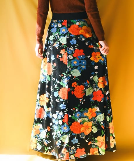 【tiny yearn】1970's Euro Floral Maxi Skirt
