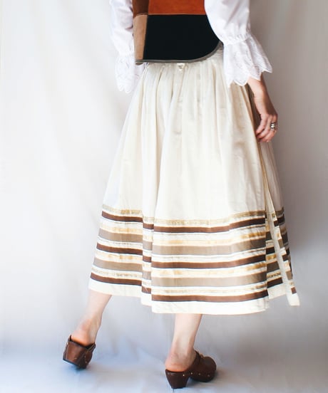【Seek an nur】Euro Ribbon Cotton Wrap Skirt