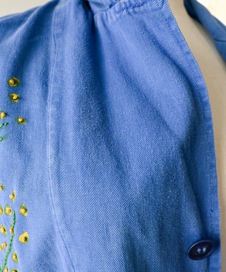 【tiny yearn】⁡60's French Embroidered Painted Work Coat