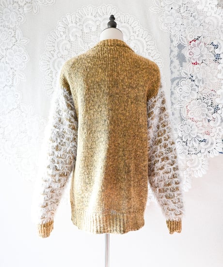【Seek an nur】Shaggy Design Knit Cardigan