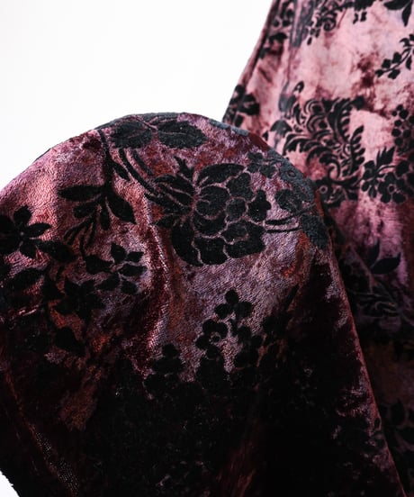 【Seek an nur】France Flocked Velour Chinese Dress