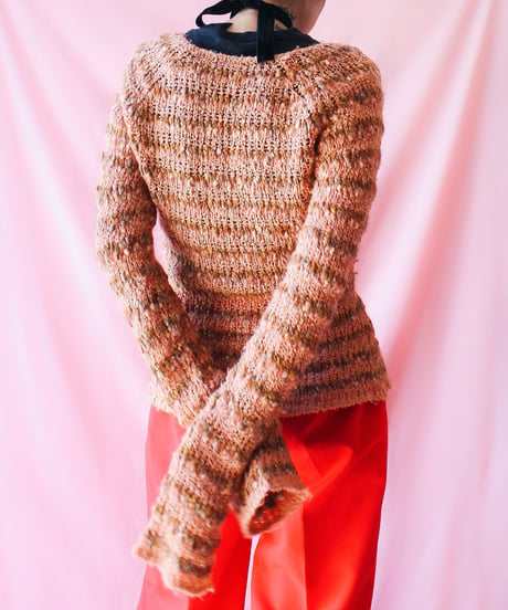 【tiny yearn】Low Gauge Long Sleeve Mix Knit