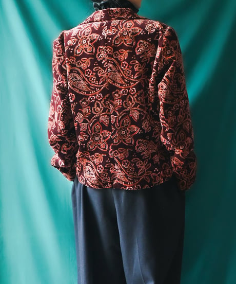【Seek an nur】USA Paisley Velours Tailored Jacket