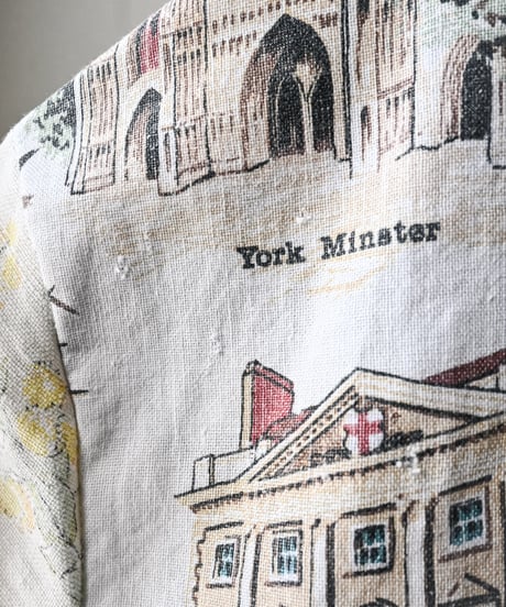 【curoam】Vintage tea towel patchwork shirt