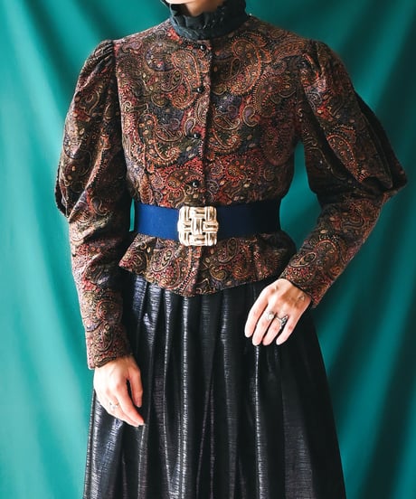 【Seek an nur】Italy Paisley Velours Puff Jacket