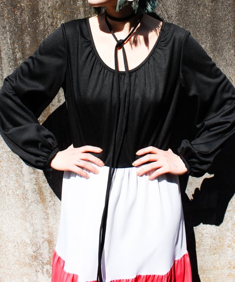 【Seek an nur】Euro Tiered Jersey Maxi Dress