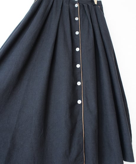 【Seek an nur】Euro Black Button Down Skirt