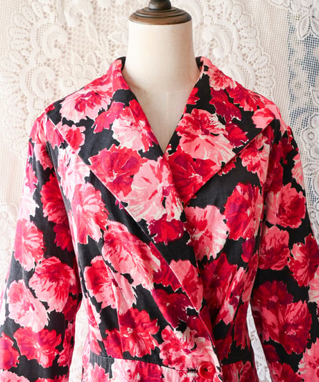 【tiny yearn】1970's Floral Art Dress Gown