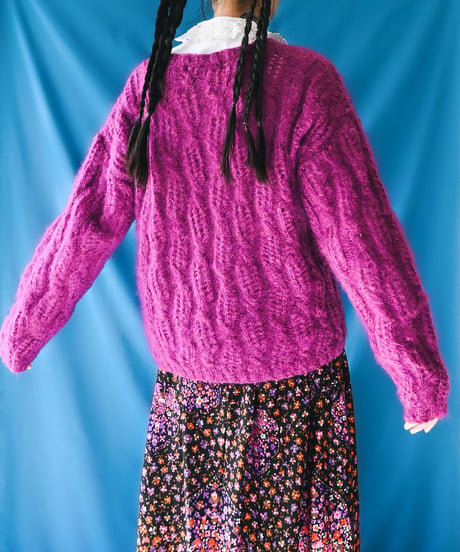 【tiny yearn】Lace Mohair Knit Sweater