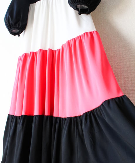 【Seek an nur】Euro Tiered Jersey Maxi Dress