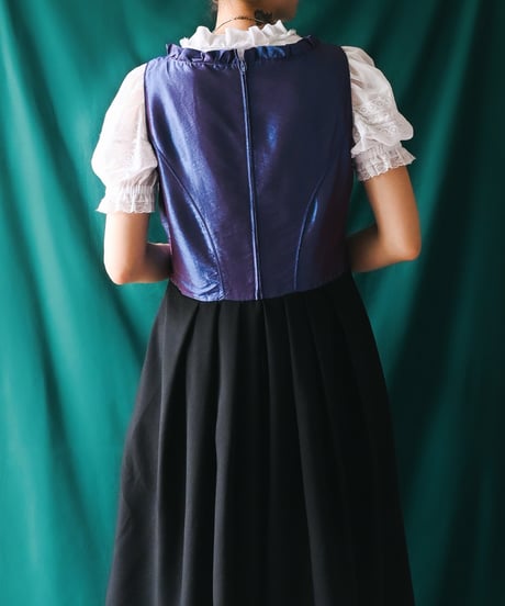 【Seek an nur】Tyrolean Metallic Black Dirndl Dress