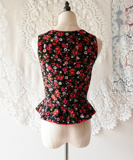 【tiny yearn】Tyrolean Floral Dirndl Bodices Vest