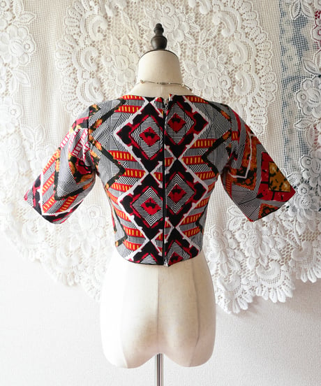 【tiny yearn】African Batik Cropped Tops