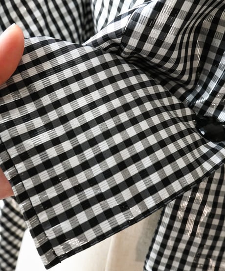 【Seek an nur】Euro Balloon Check Blouse