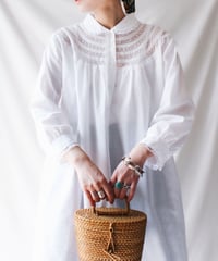 【Seek an nur】Euro Round Lace Night Shirt Dress
