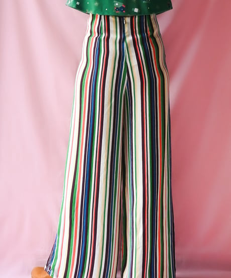 【tiny yearn】Mulch Stripe Sheer Wide Pants