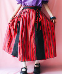【tiny yearn】Euro Mulch Stripe Flare Trachten Skirt