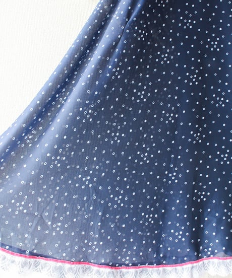 【Seek an nur】Euro Dot Lace Sheer Maxi Dress