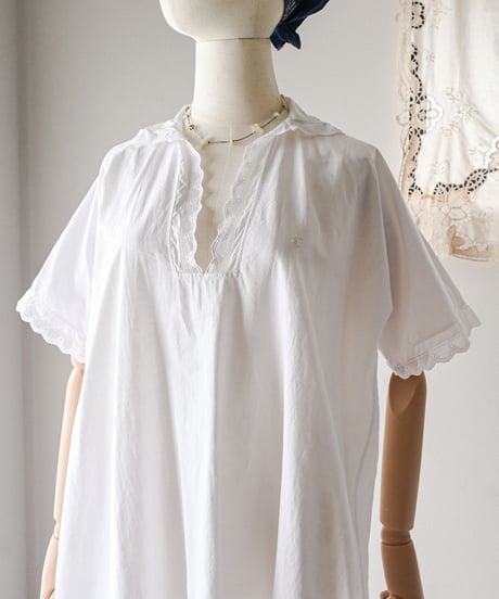 【Seek an nur】1900-20's antique night shirt gown