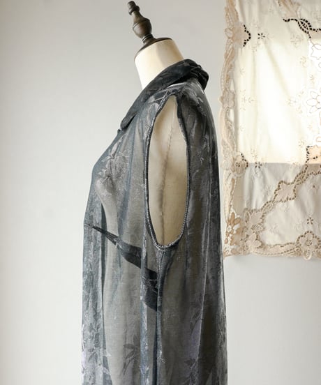 【Seek an nur】floral metallic sheer gown