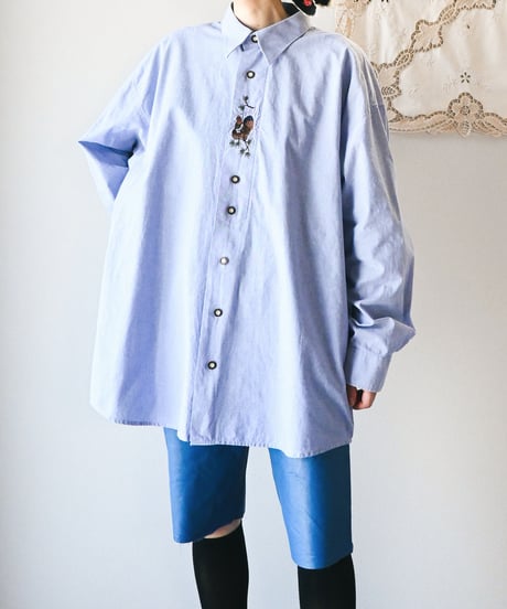 【Seek an nur】Tyrolean Embroidered Dress Shirt