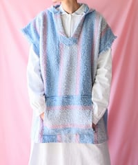 【tiny yearn】Pink Stripe Mexican Parker Vest