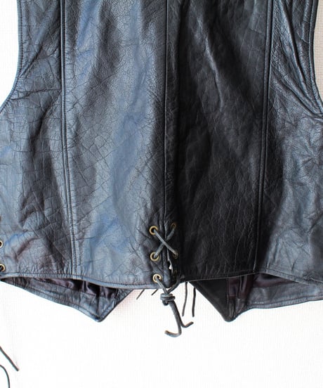 【Seek an nur】Germany Lace-up Leather Vest