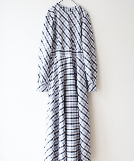 【Seek an nur】Check Flare Maxi Dress